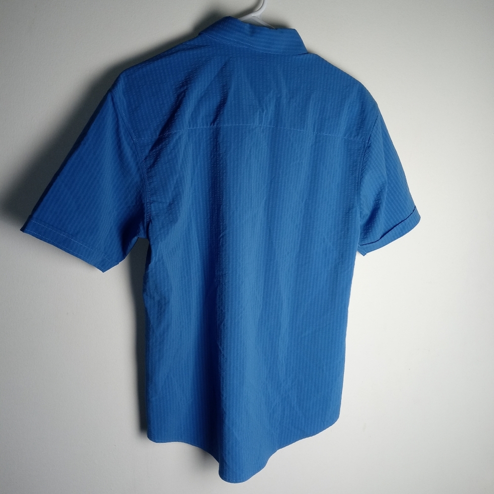 Men's RSVLTS Regatta-Stretch Seersucker Short Sleeve Shirt Size M - Picture 11 of 14